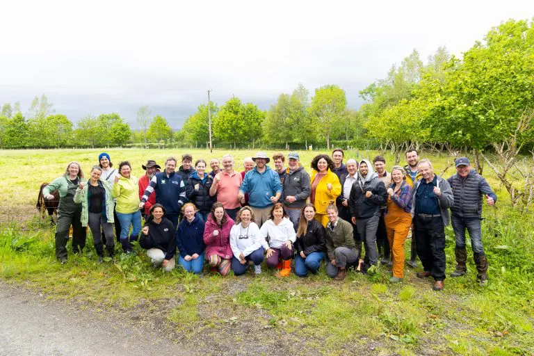 Dr. Jonathan Lundgren, Ecdysis, and Sean Butler, Regen Ireland Operational Group, pictured with participating farmers and Ecdysis team members during the launch of its four-and-a-half-year regenerative farming initiative at an agriculture monitoring training day in Clogheen, Co. Tipperary. The farmer-led initiative involves 20 farms nationwide and explores how regenerative farming approaches may perform under Irish farming conditions. The project brings together farmers, international expertise and on-farm monitoring and is co-funded through the European Innovation Partnership (EIP) programme and the Department of Agriculture, Food and the Marine under the Common Agricultural Policy Strategic Plan.