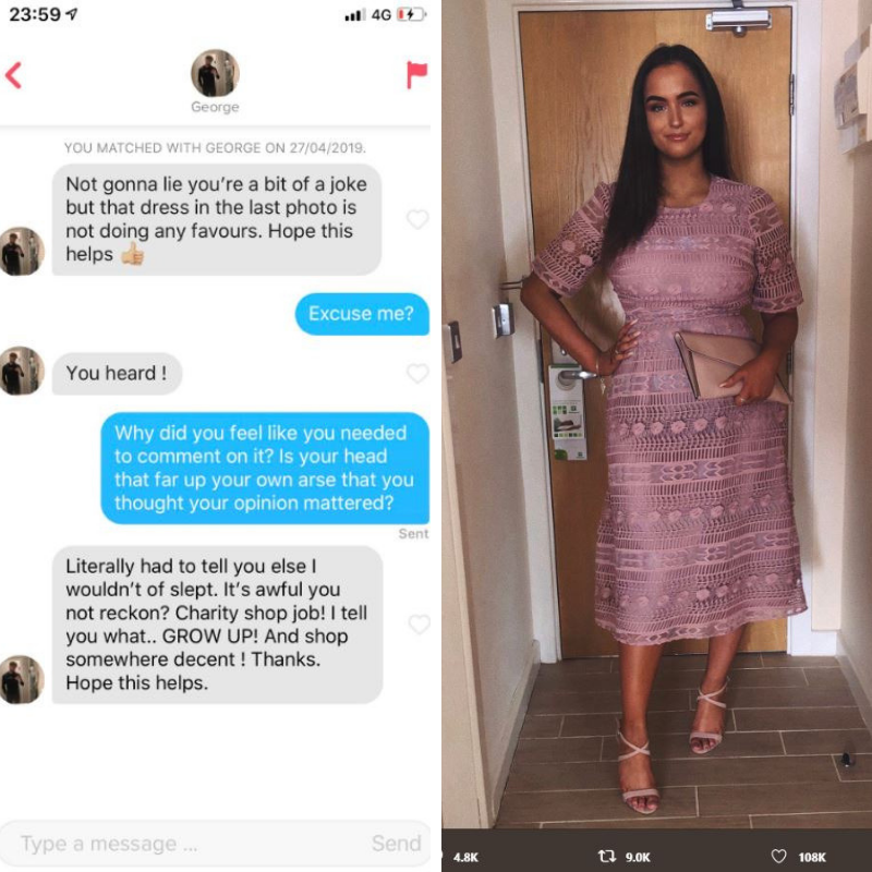 Girl in ASOS dress on Twitter