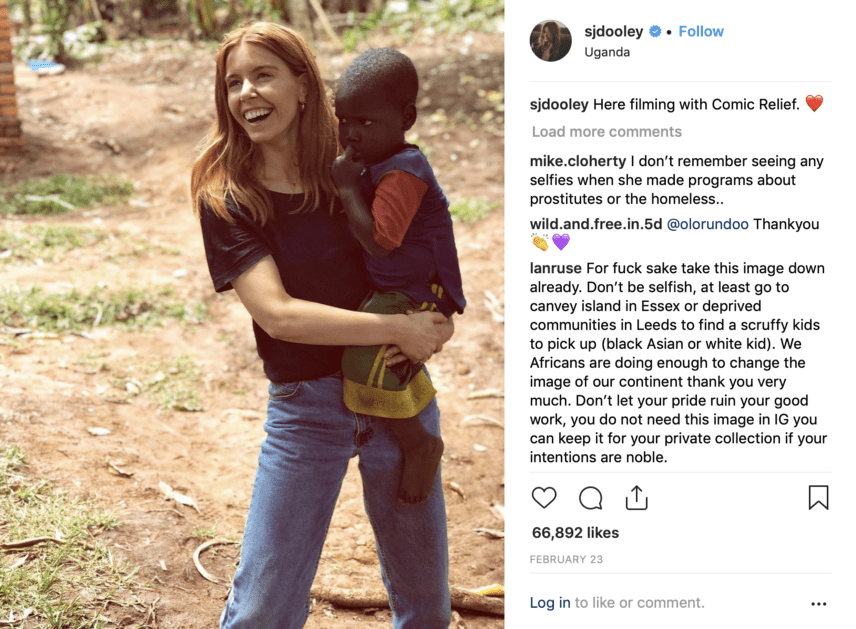 Stacey Dooley Comic Relief post
